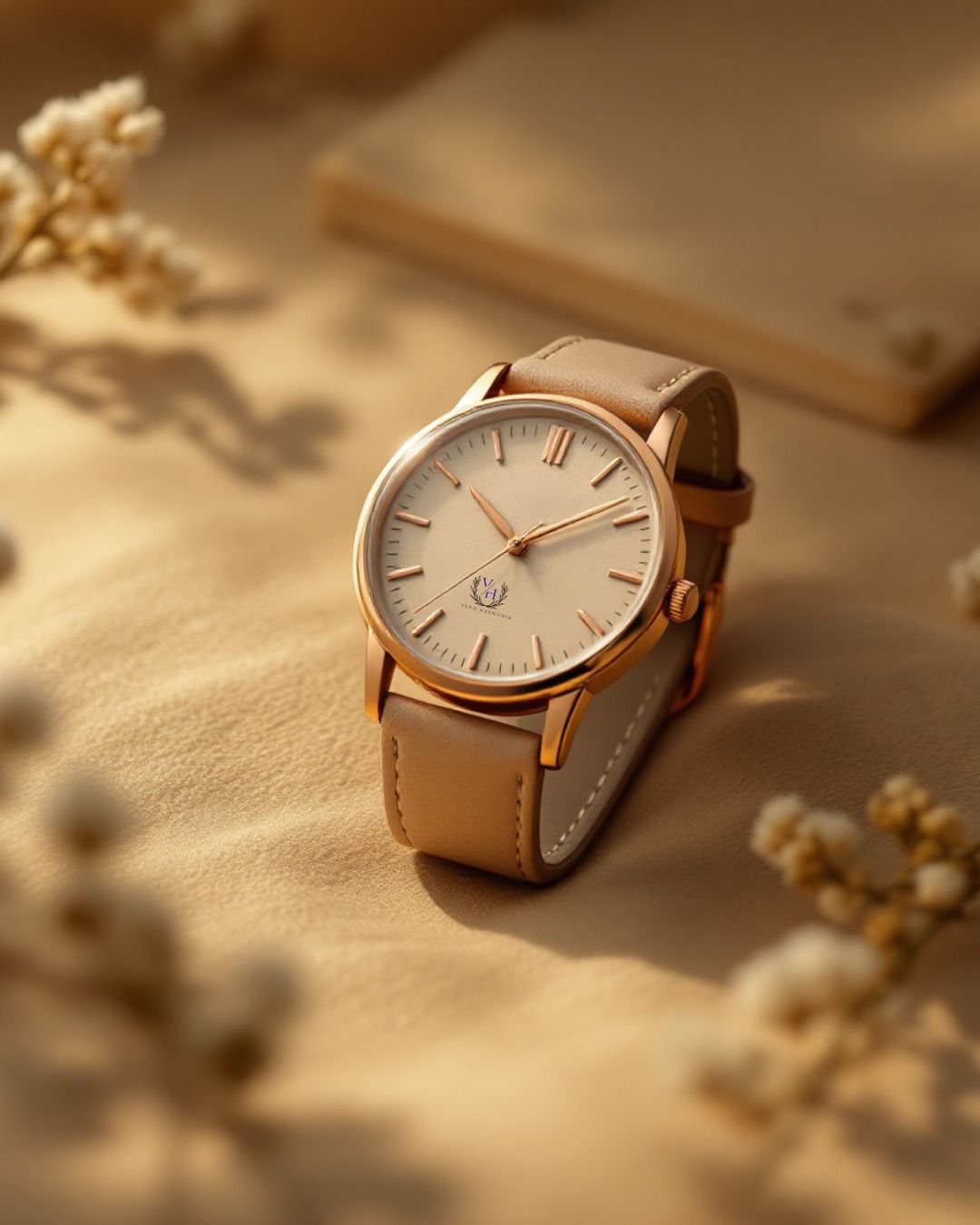 Warm Minimalist Luxury Watch Scene Genflow template preview
