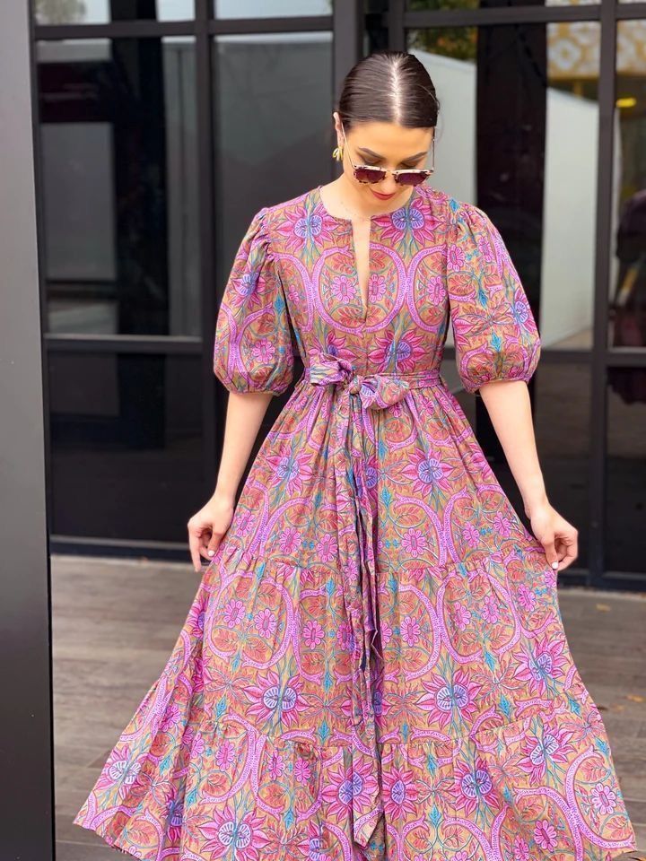 Boho Floral Maxi Dress Fashion Shot Genflow template preview