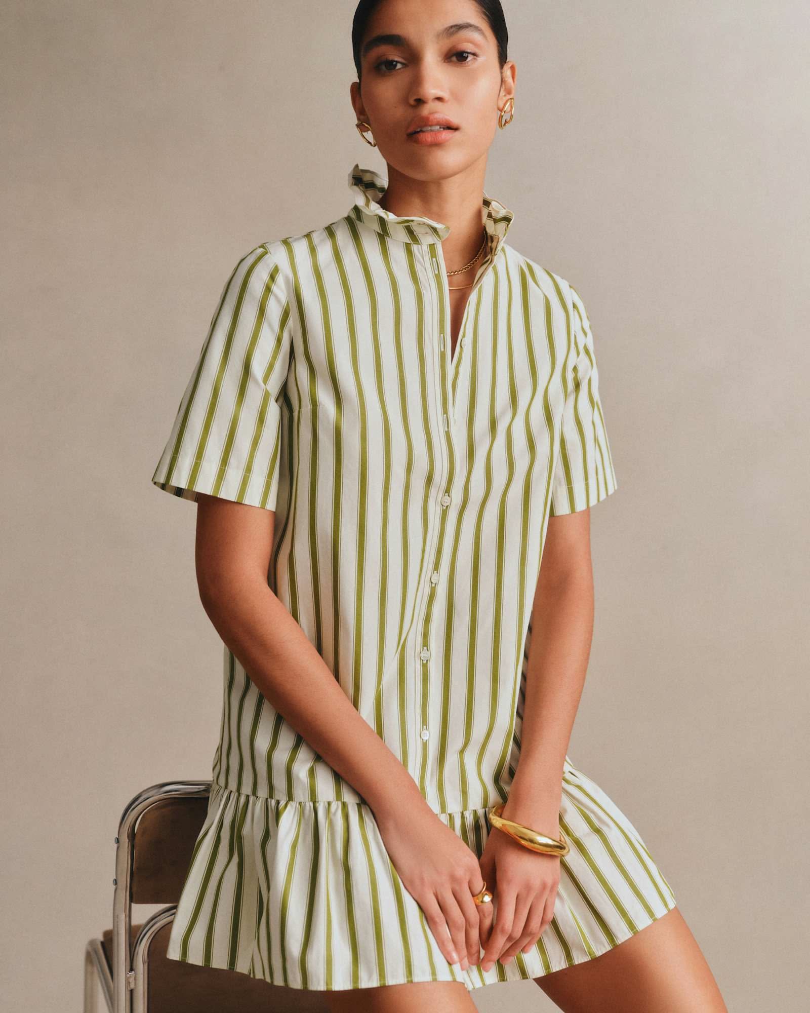 Minimalist Studio Striped Dress Campaign Genflow template preview