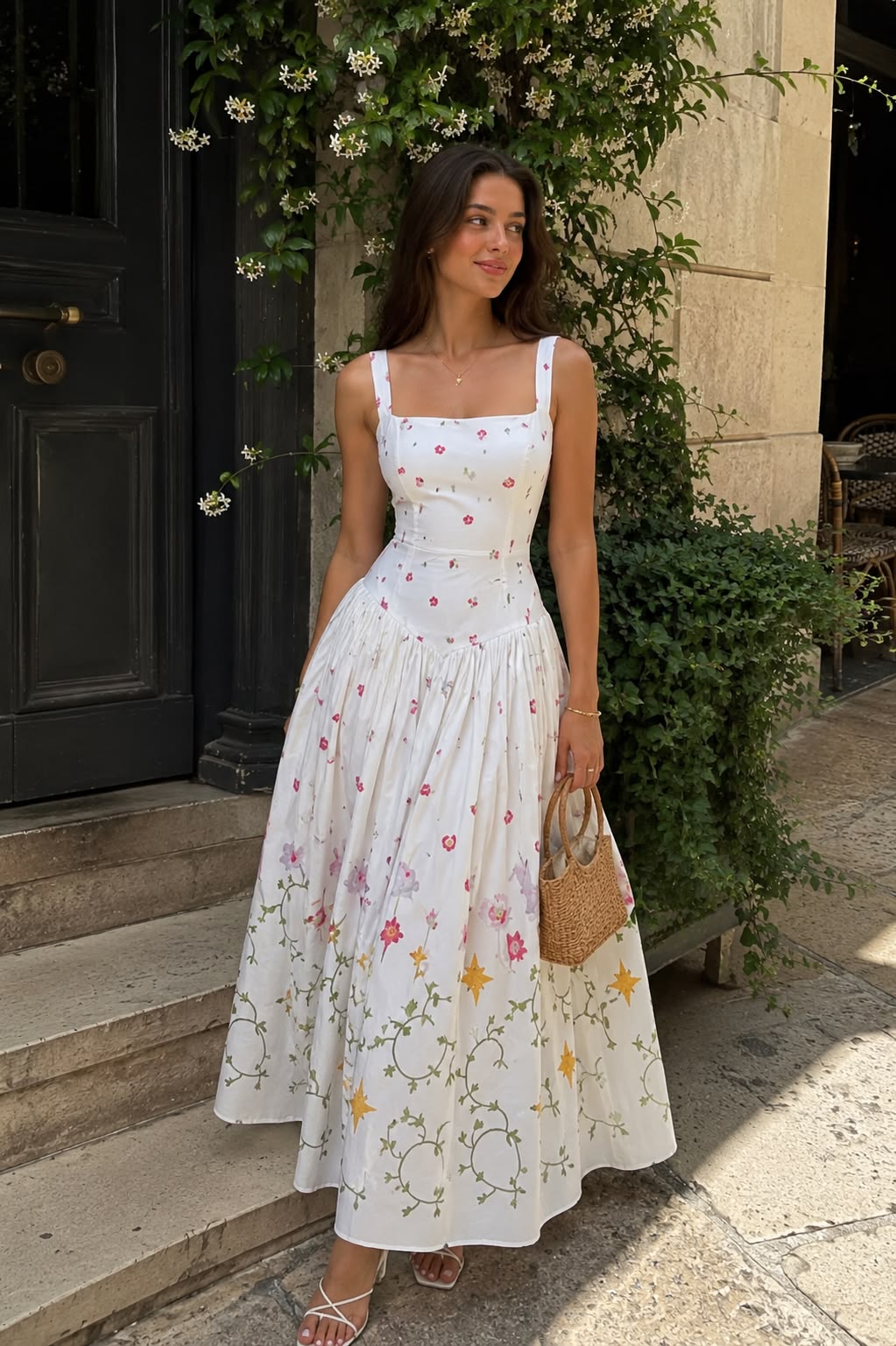 Elegant Floral Summer Dress Street Scene Genflow テンプレートプレビュー