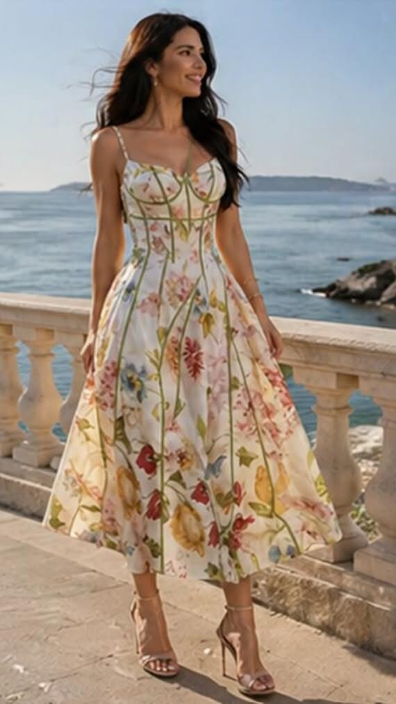 Floral Summer Dress Seaside Elegance Genflow template preview