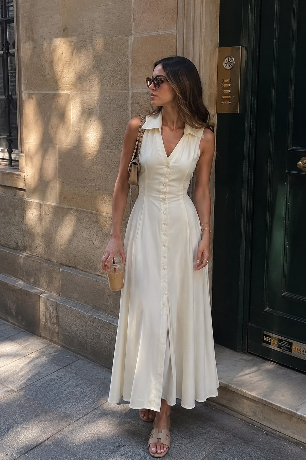 Elegant White Dress City Street Chic Genflow template preview