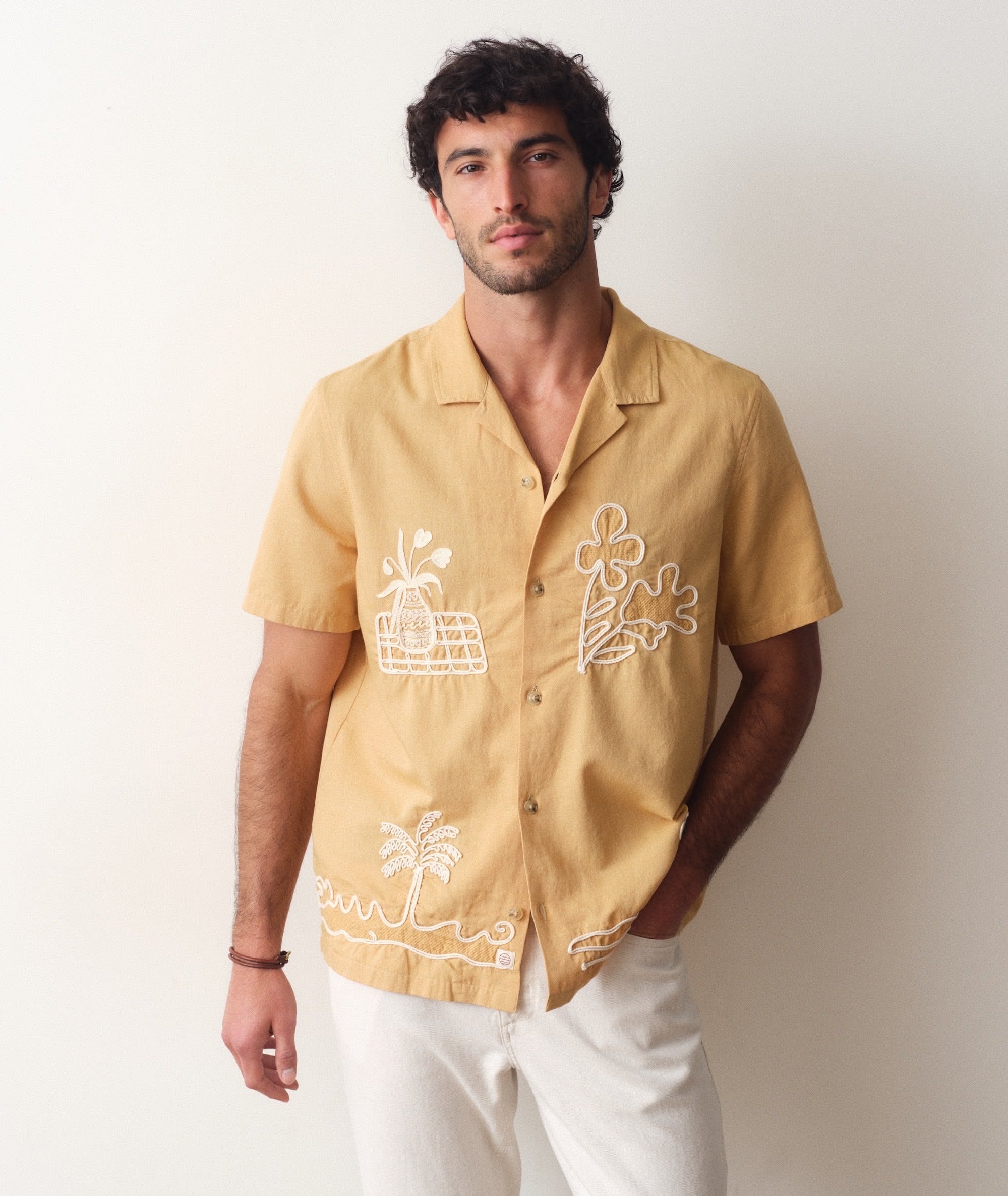 Tropical Embroidered Shirt Studio Ad Genflow template preview