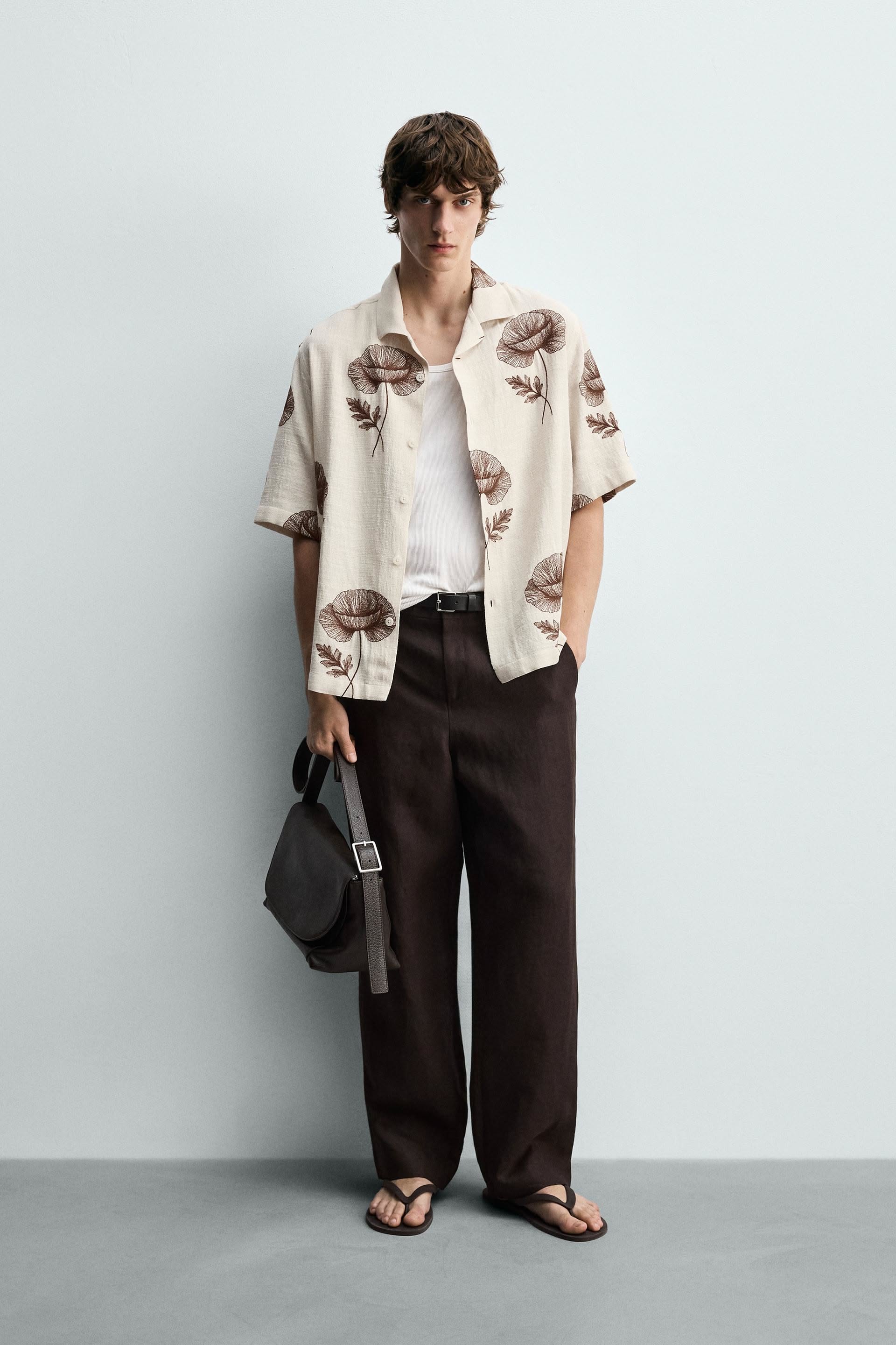 Minimalist Floral Shirt Menswear Look Genflow テンプレートプレビュー
