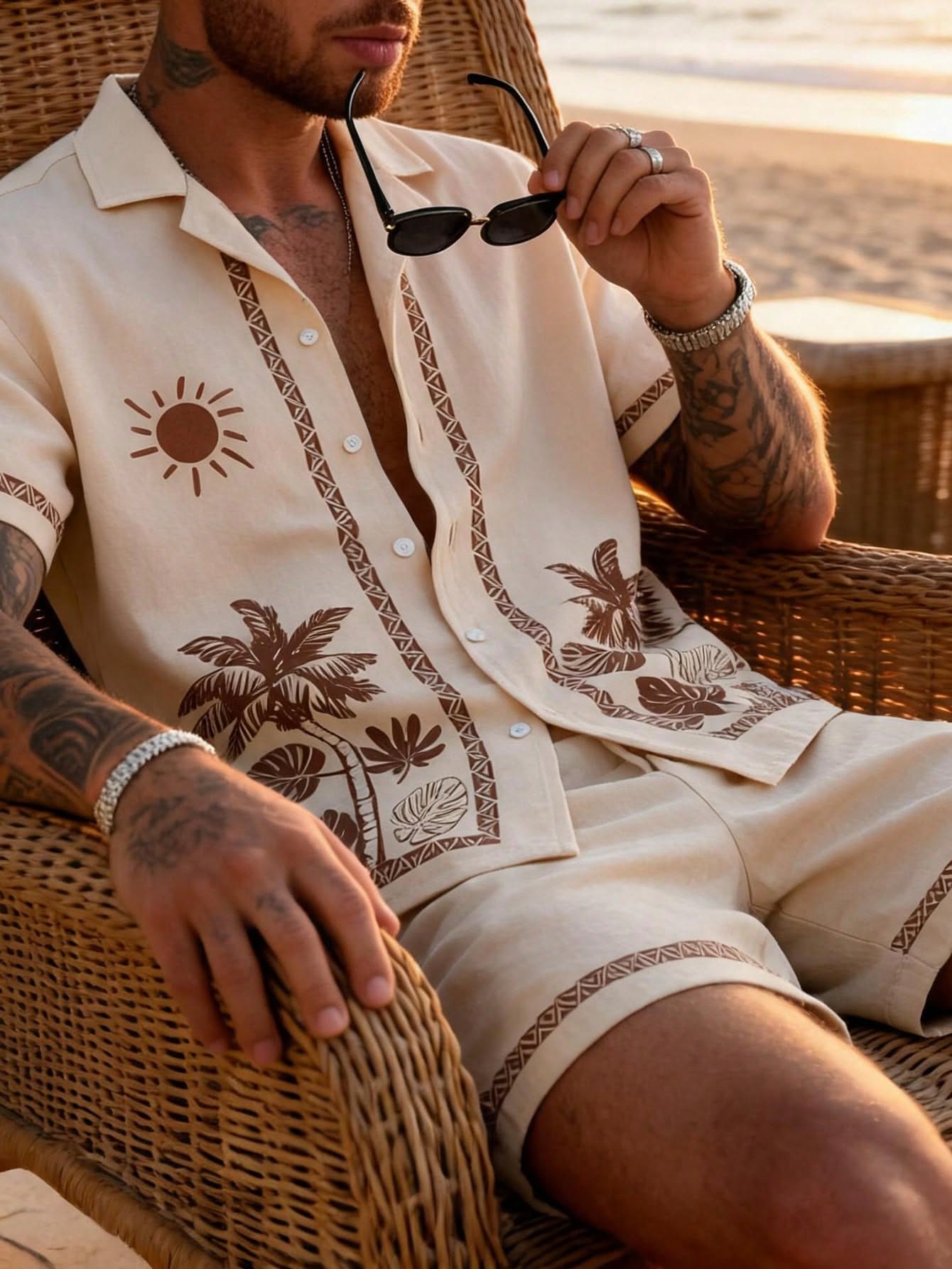 Luxury Tropical Beachwear Sunset Lounge Genflow template preview