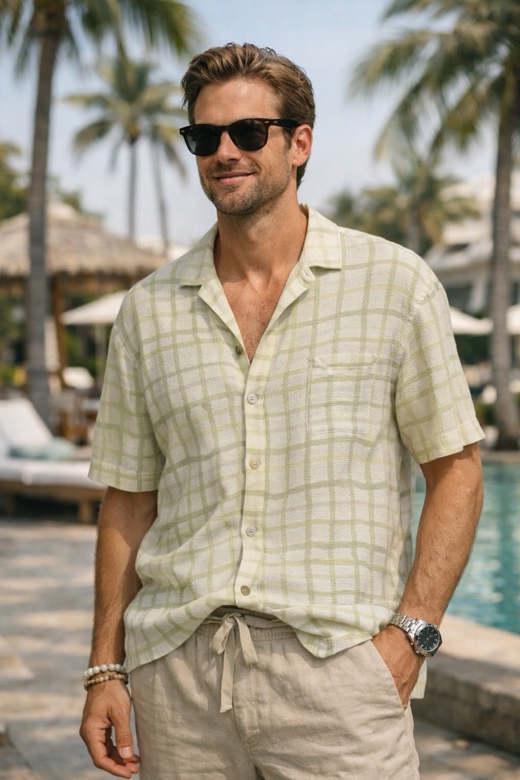 Tropical Resort Menswear Poolside Lifestyle Genflow template preview