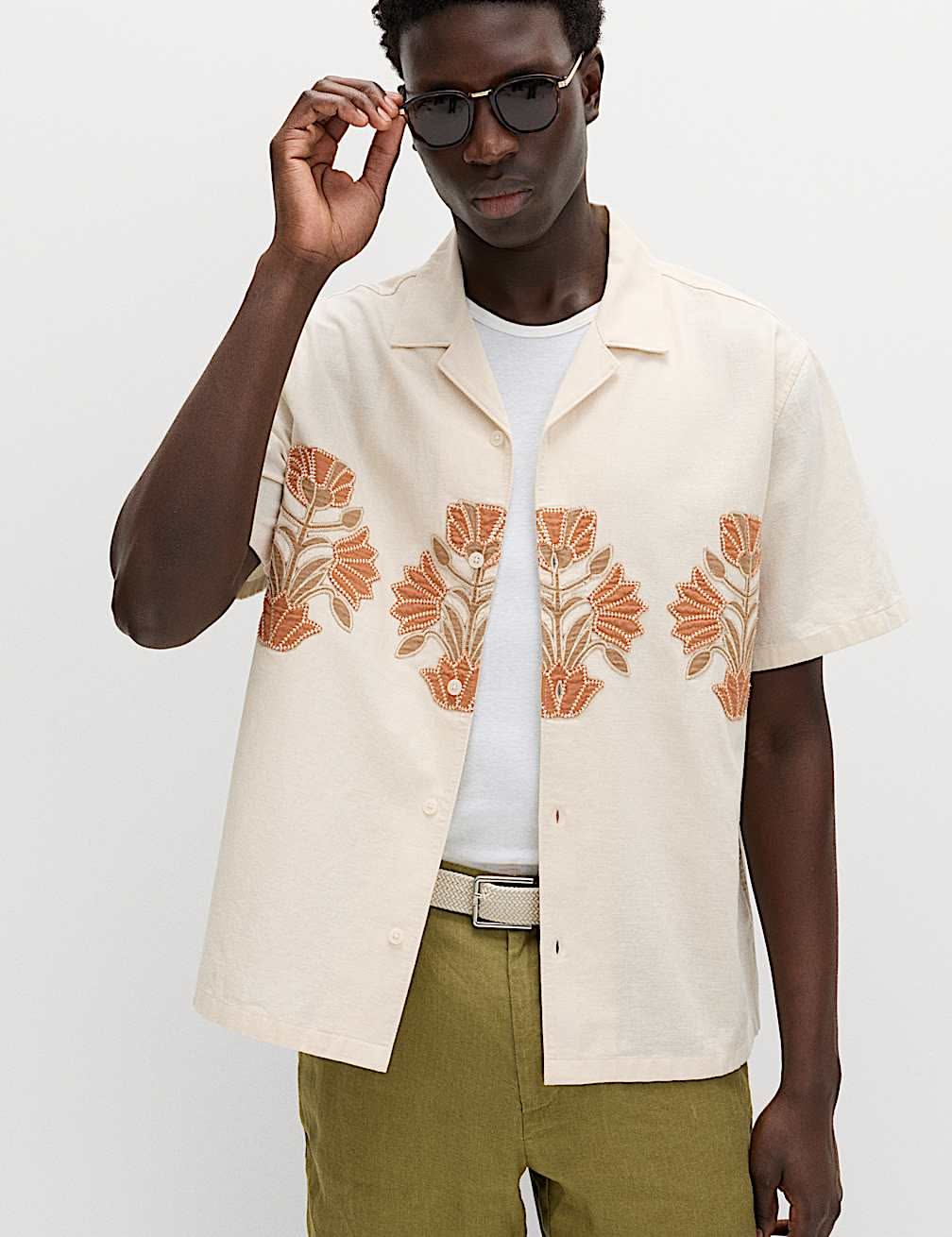 Minimal Studio Embroidered Floral Shirt Genflow template preview