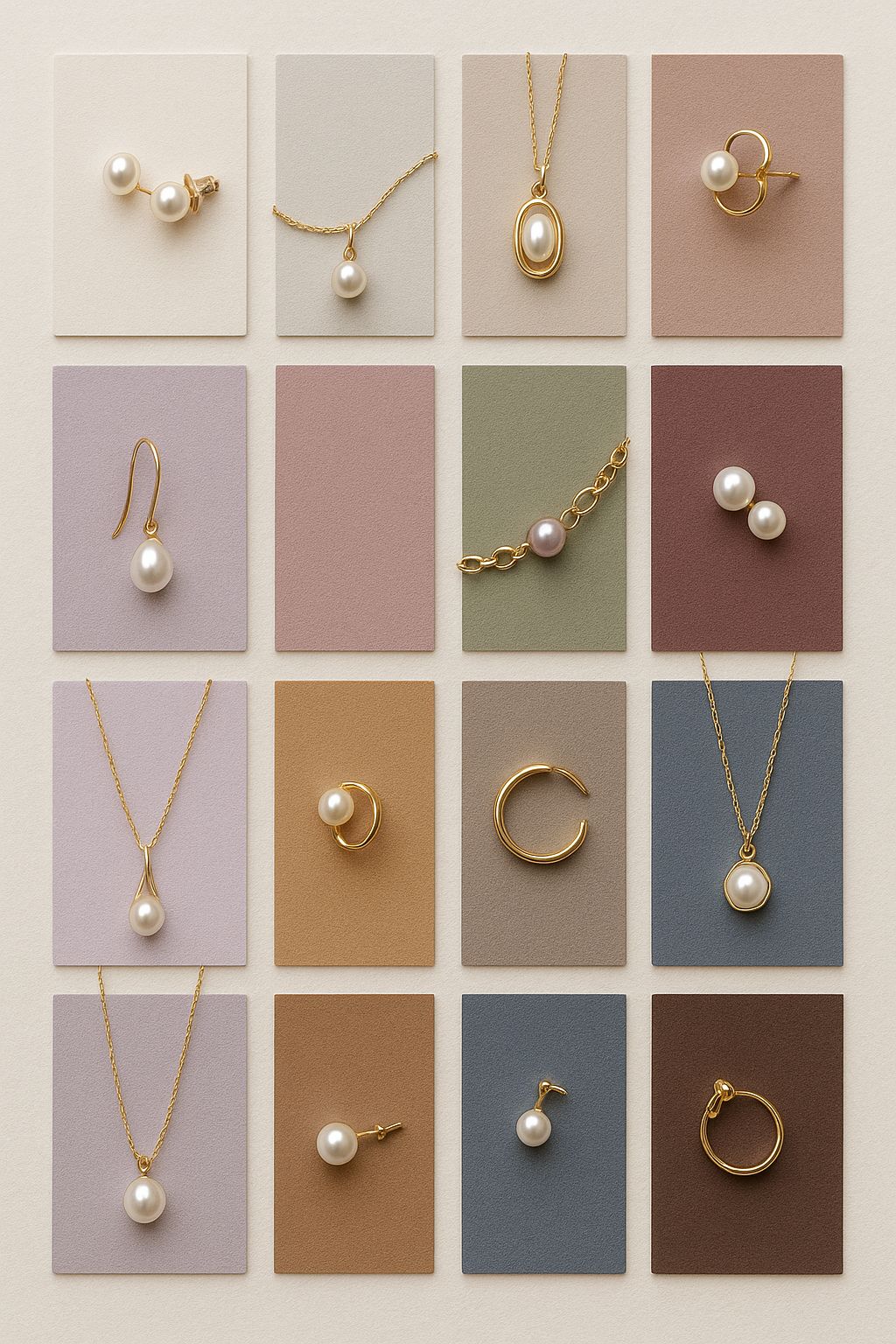 Minimalist Pearl Jewelry Catalog Display Genflow template preview