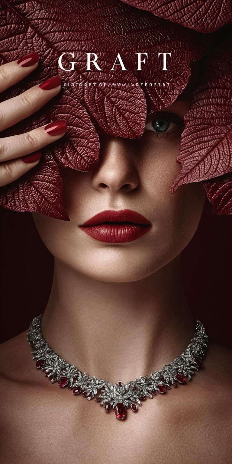 Luxury Ruby Diamond Necklace Portrait Genflow template preview
