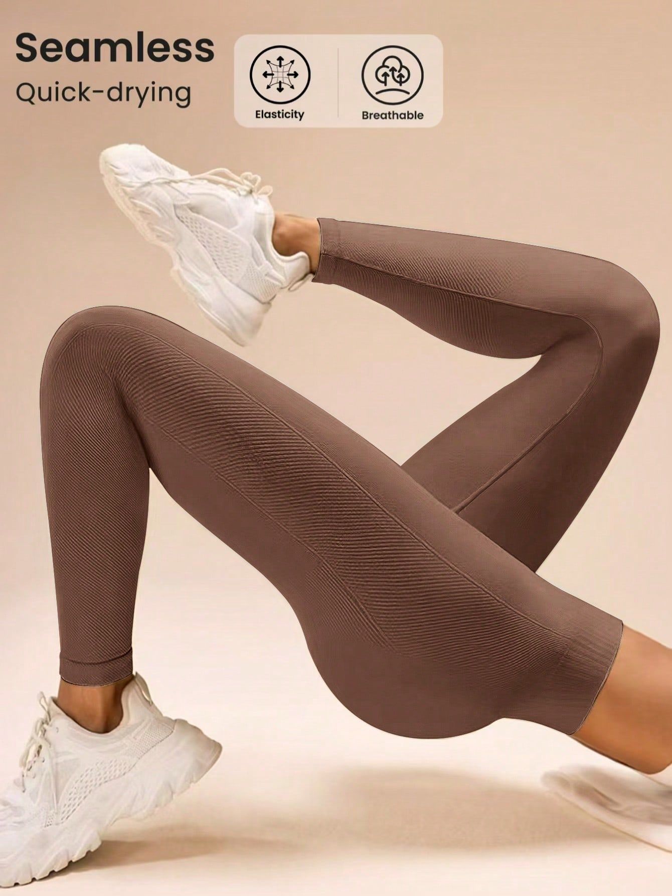 Seamless High Waist Solid Color Sports Leggings Yoga Creative Design Generator Genflow テンプレートプレビュー