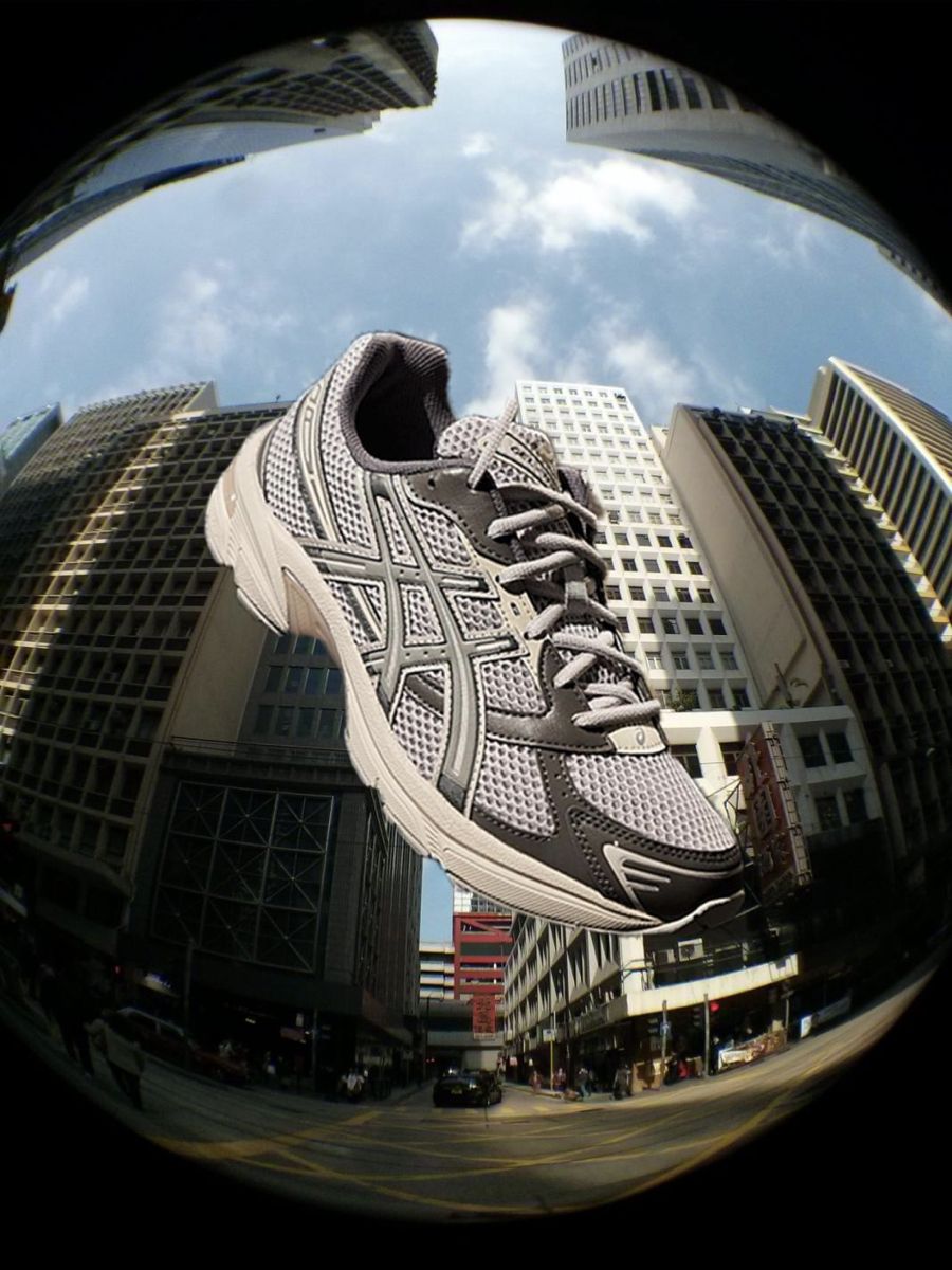 A Pair Of Sneakers Is Seen Through A Fish Eye Lens In Creative Design Generator Genflow テンプレートプレビュー