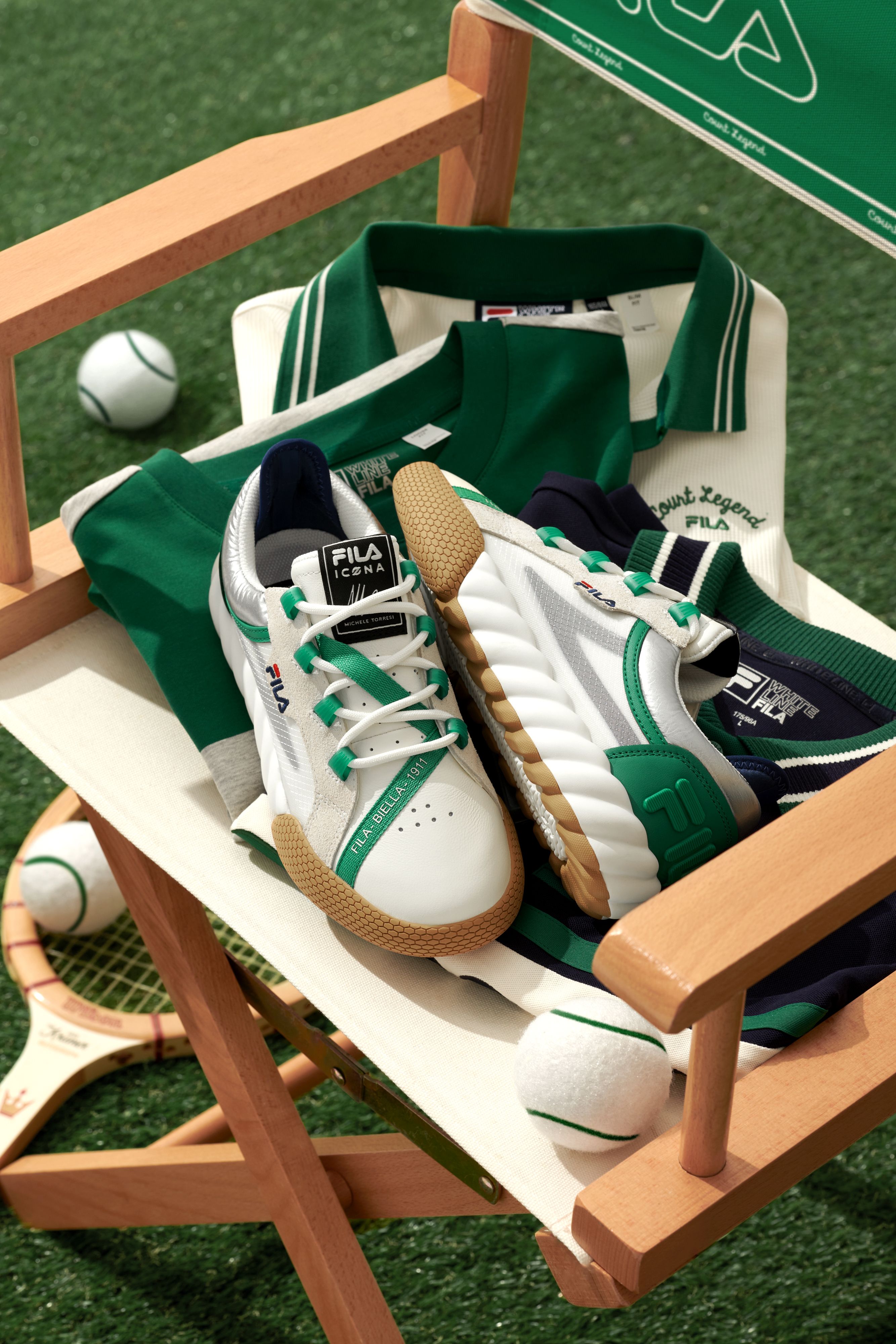 A Tennis Racket And Shoes Are Sitting In A Chair On Creative Design Generator Genflow template preview