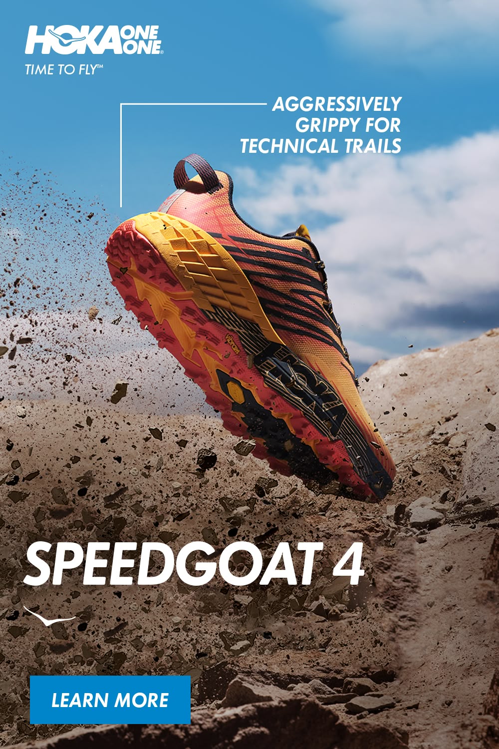 An Advertisement For Hoka One'S Speedgoat 4 Shoe Is Creative Design Generator Genflow template preview