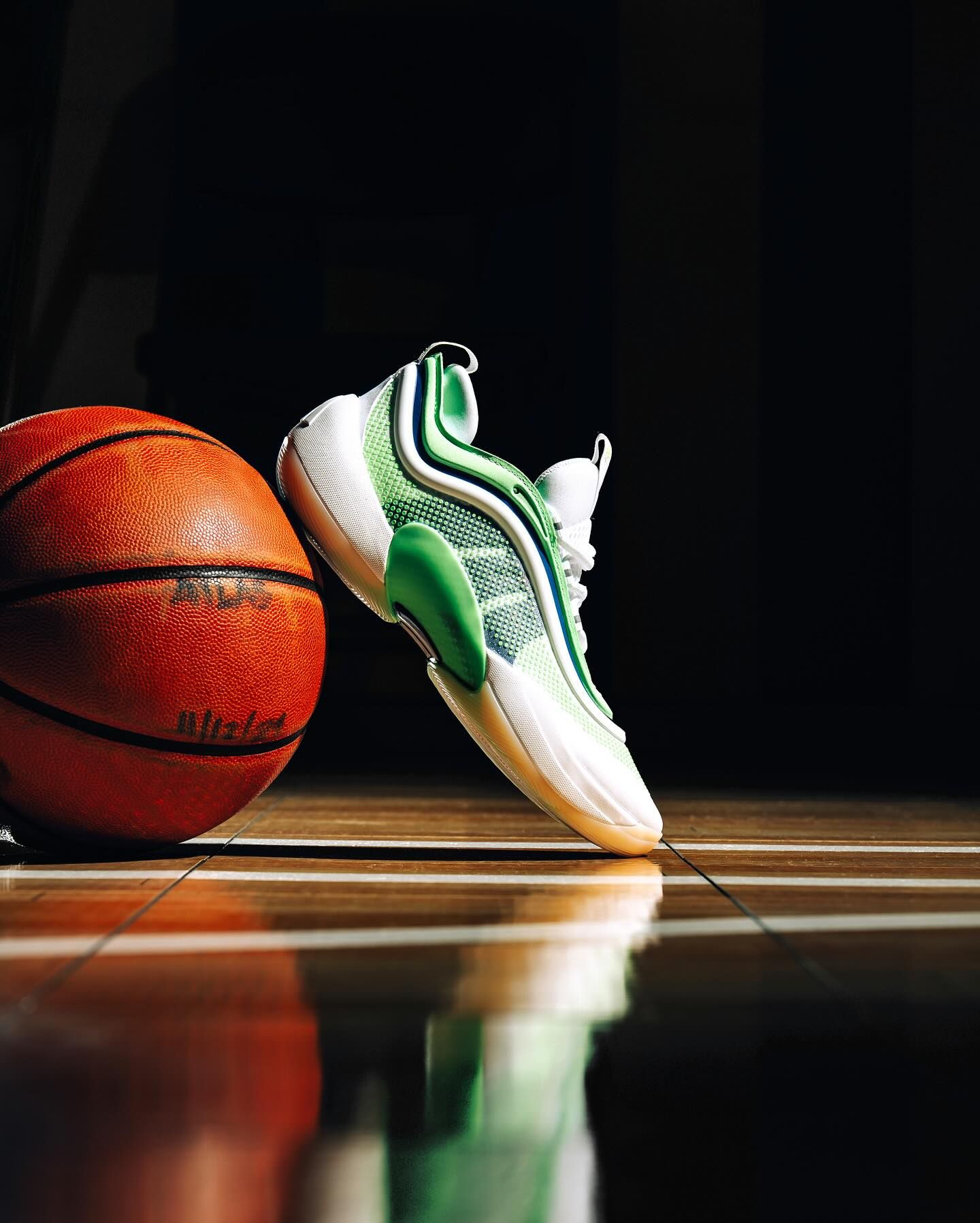 A Pair Of Sneakers Sitting Next To A Basketball Creative Design Generator Genflow template preview