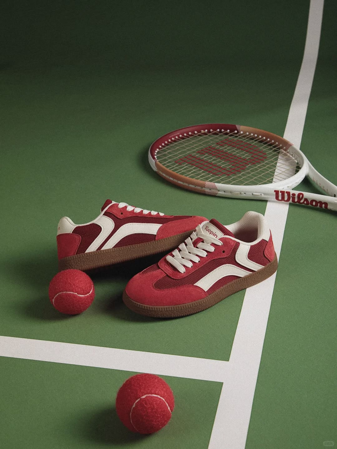 Two Tennis Racquets Laying On The Ground Next To Red Creative Design Generator Genflow 模板预览