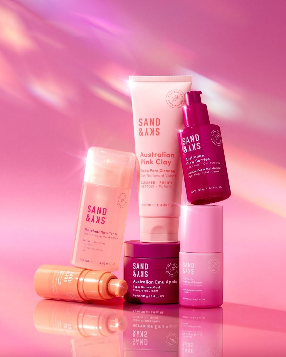 Vibrant SAND & SKY Pink Products For A Fresh Look Creative Design Generator Genflow template preview