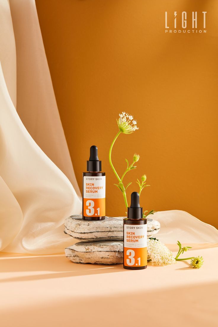This May Contain: Three Bottles Of Skin Care Products Sitting On Top Of A White Table Clot Creative Design Generator Genflow テンプレートプレビュー
