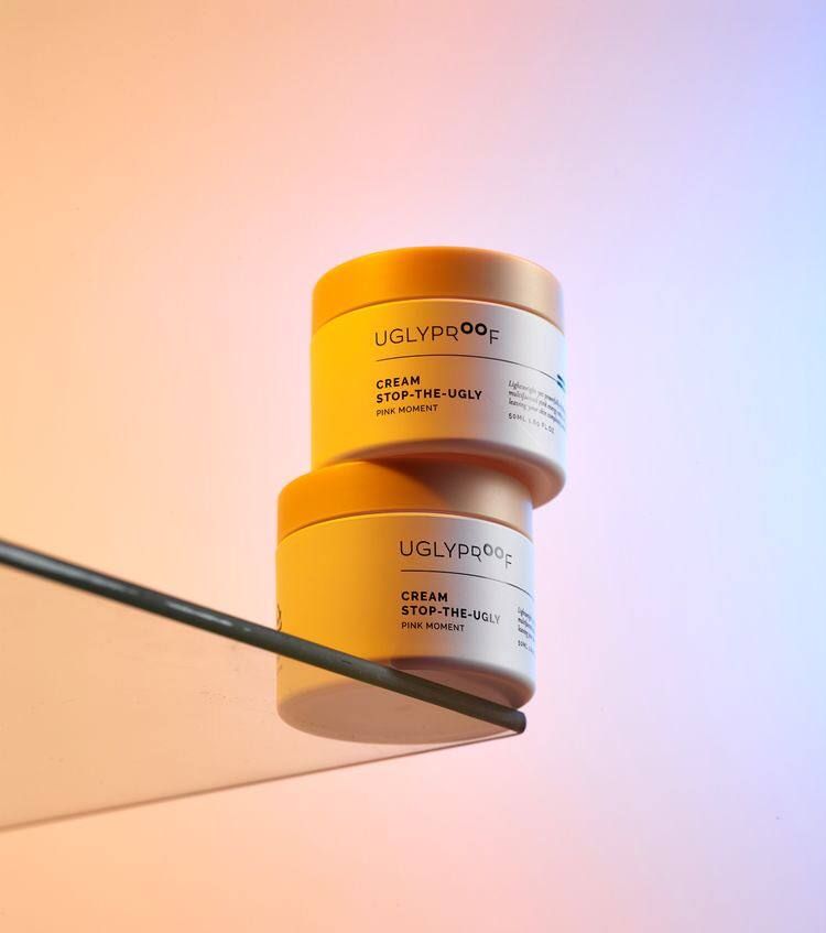 This May Contain: Two Jars Of Cream Sitting On Top Of A Shelf Creative Design Generator Genflow テンプレートプレビュー