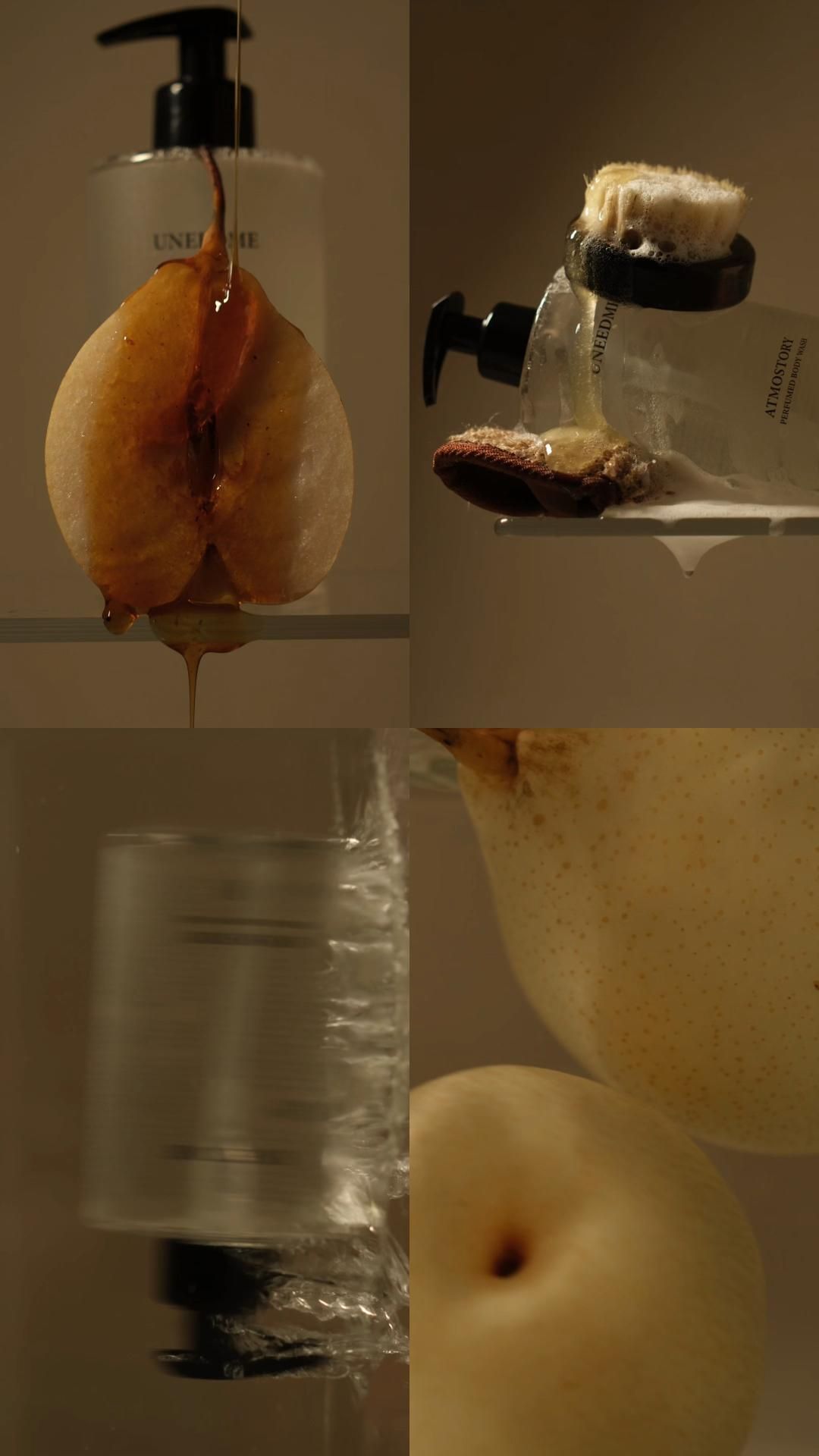 This May Contain: Apples, Pears And Other Fruit Are Being Squeezed Into Water From A Fauce Creative Design Generator Genflow template preview
