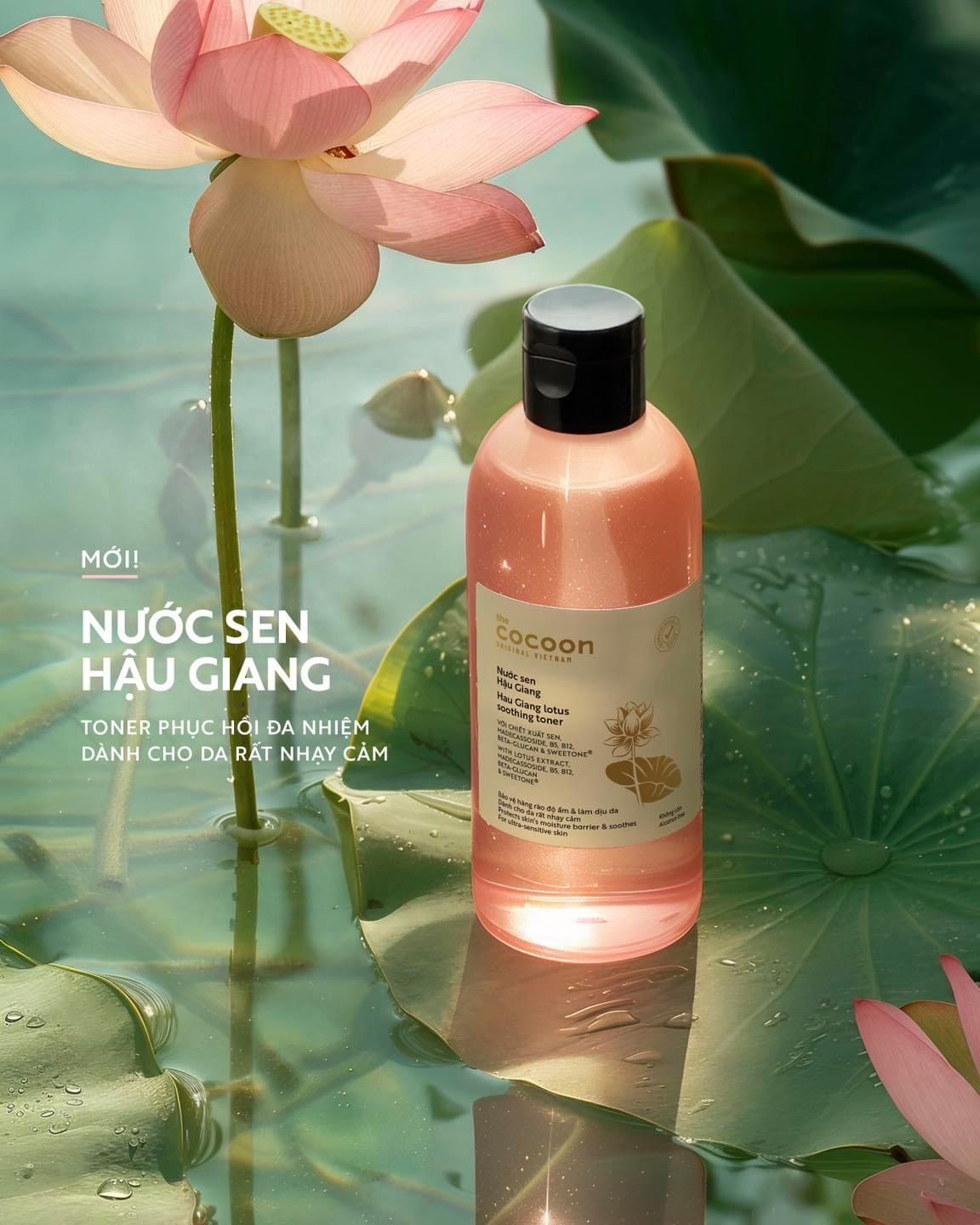 This May Contain: A Bottle Of Body Lotion Sitting On Top Of Water With Lily Flowers In The Creative Design Generator Genflow template preview