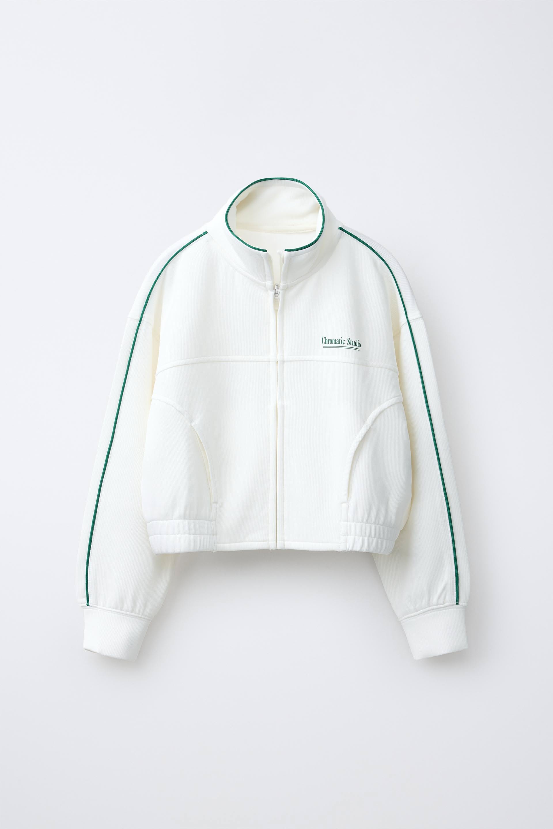 CONTRAST PIPING ZIP RIB SWEATSHIRT Creative Design Generator Genflow 模板預覽