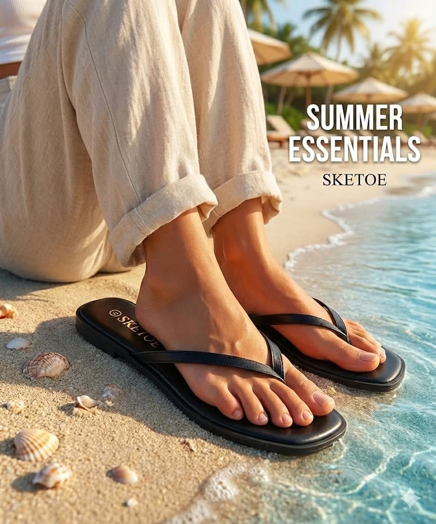 Women Summer Flipflop, Lightweight, Open-toed Sandal, Thong, Beach Sandal, Slipper, Creative Design Generator Genflow テンプレートプレビュー